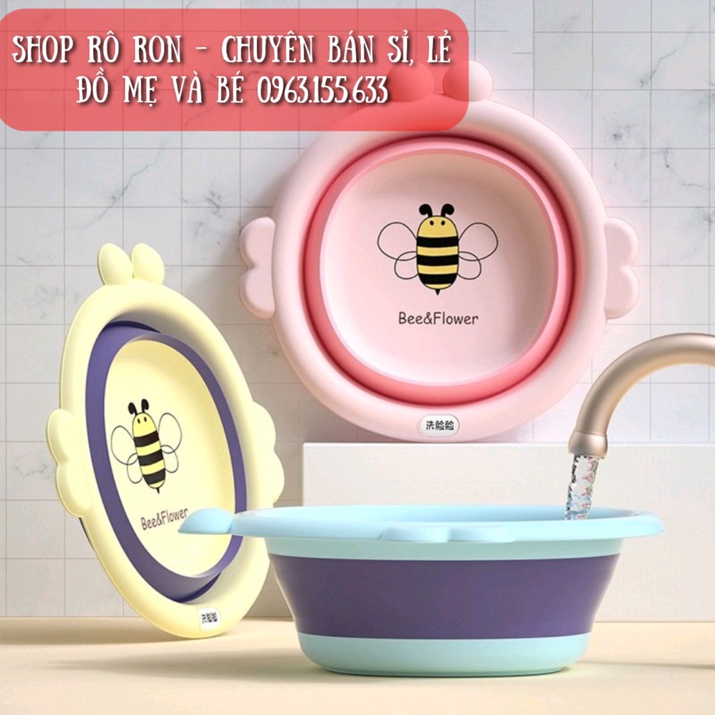 Chậu rửa mặt gập gọn - Chậu gập gọn hình Ong - Shop Rô Ron