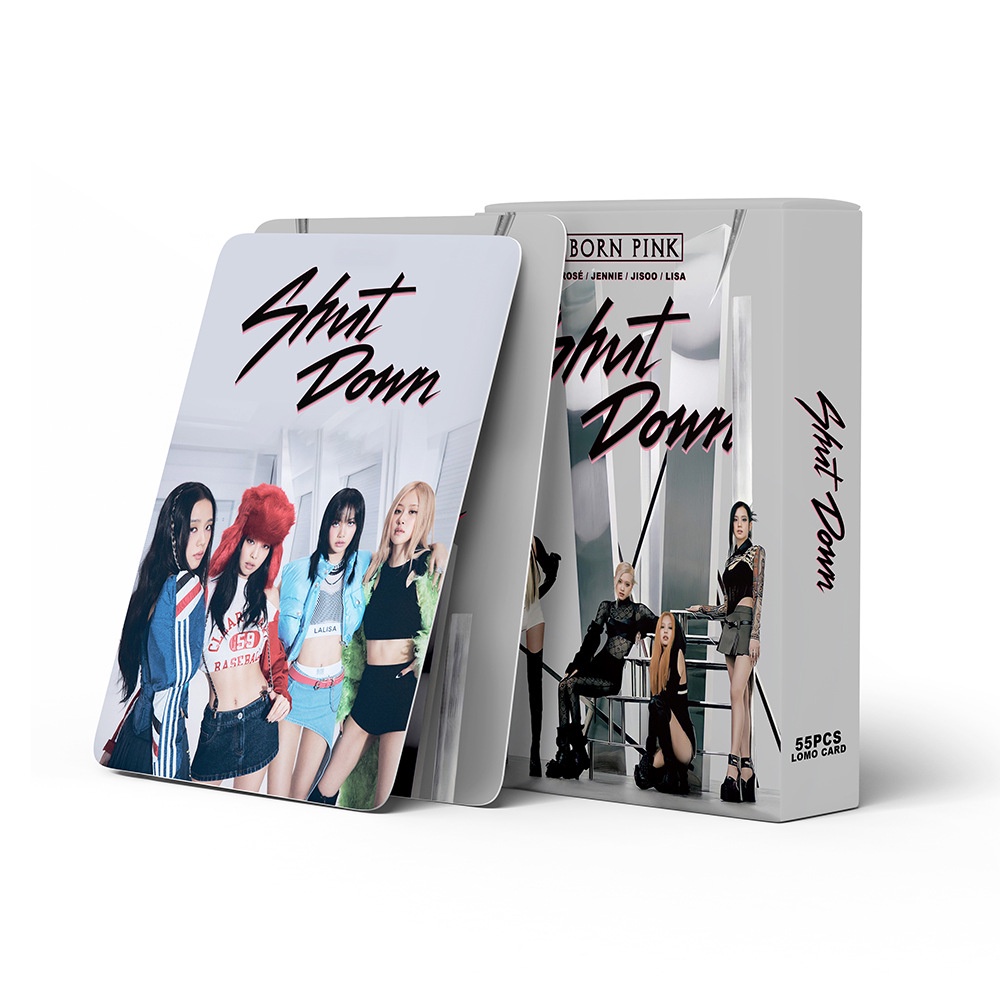 Bộ sưu tầm Lomo Card ALBUM BORN PINK Blackpink bo góc Shut Down Ver Trắng