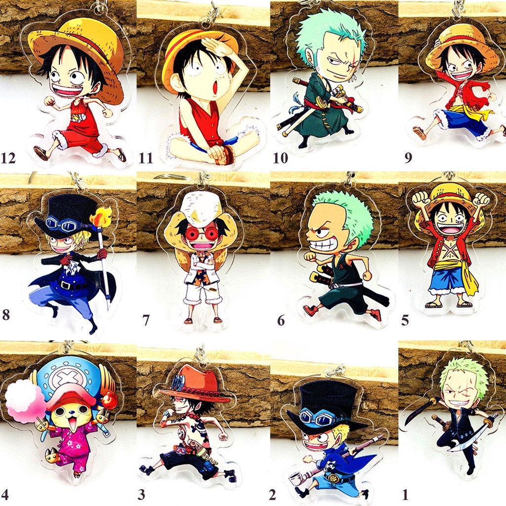 Móc Khóa Kim Loại Hai Mặt Hình Hoa Hồng Trong One Piece