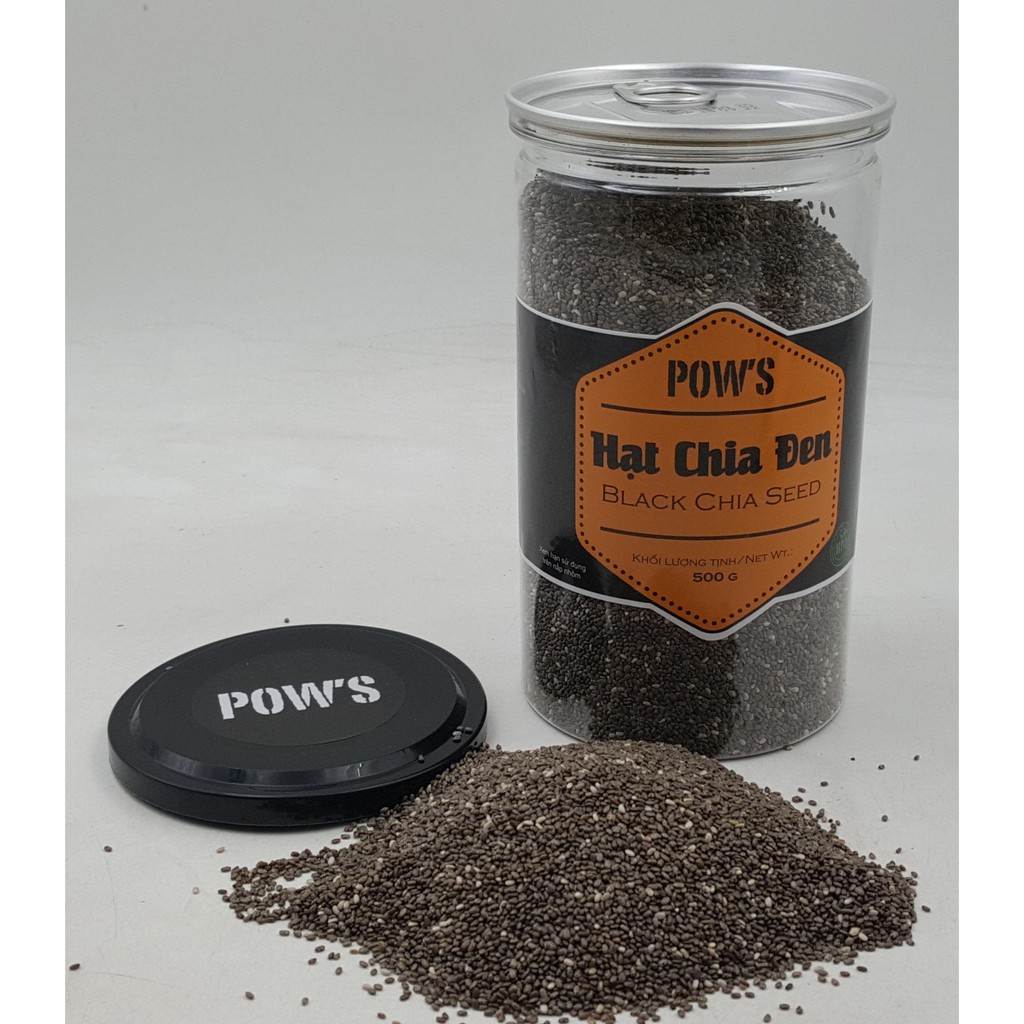 Hạt Chia đen Organic hiệu Pow's . Khối lượng 500gr