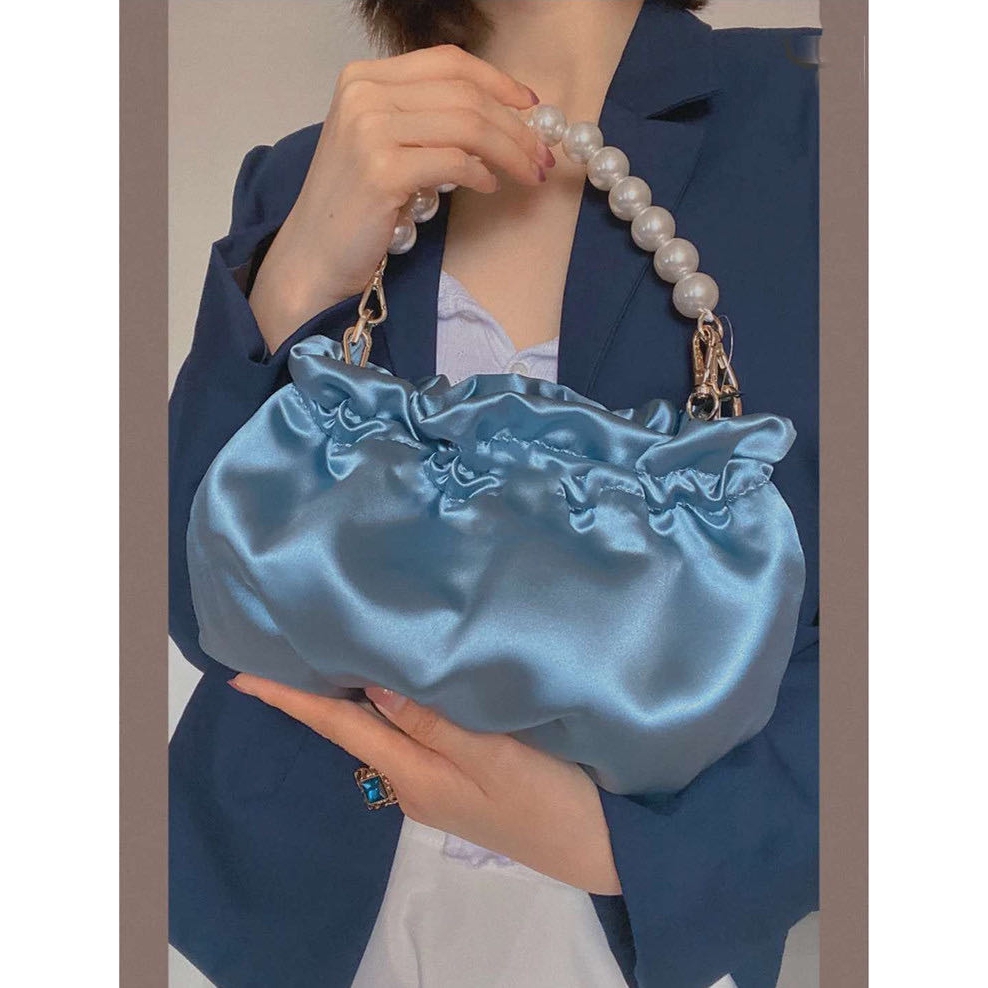 Ielgy Handbag Túi Đeo Vai Hình Lõm Mây Dây Xích Gấp Được