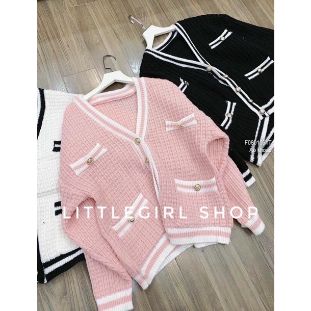Áo khoác len nữ tay dài 4 túi phối viền nổi - chất len dày dặn VIENS STORE
