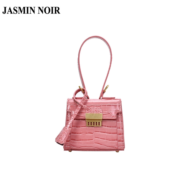 Túi xách JASMIN NOIR mini thiết kế hoạ tiết vân da cá sấu thời trang nữ | BigBuy360 - bigbuy360.vn