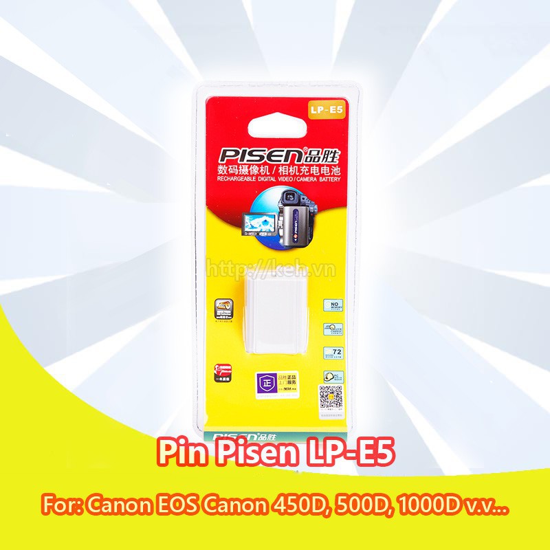 Pin, sạc LP-E5 PI SEN cho máy ảnh Canon EOS 450D, 1000D, 500D