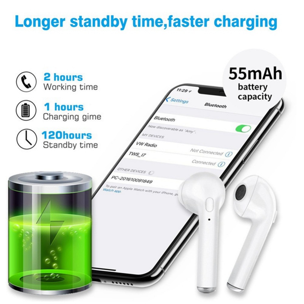 Tai nghe bluetooth không dây i9s TWS mini kèm hộp sạc cho iPhone Android | BigBuy360 - bigbuy360.vn