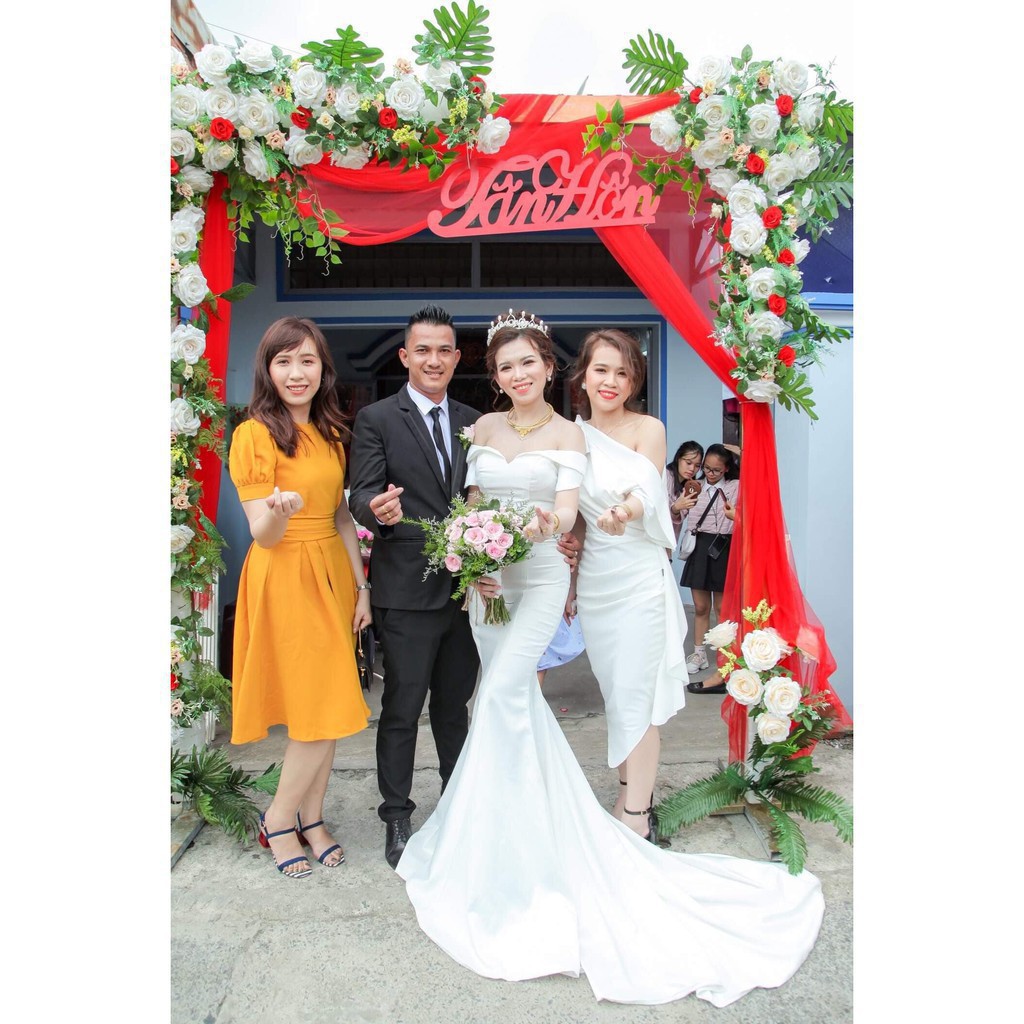 [ xả kho ] MiD Đầm trắng body V1014 Mie Design ảnh thật