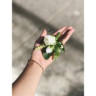 Cài áo chú rể - tone trắng