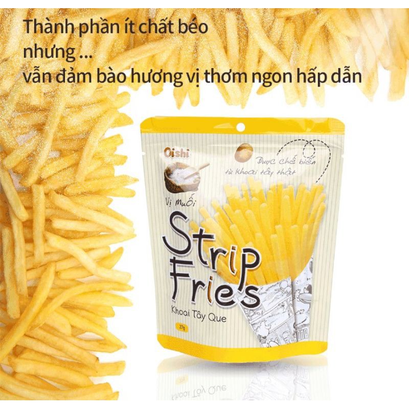 Snack Khoai Tây Que Strip Fries Oishi Vị Muối 27g/ Vị Tảo Biển 27g