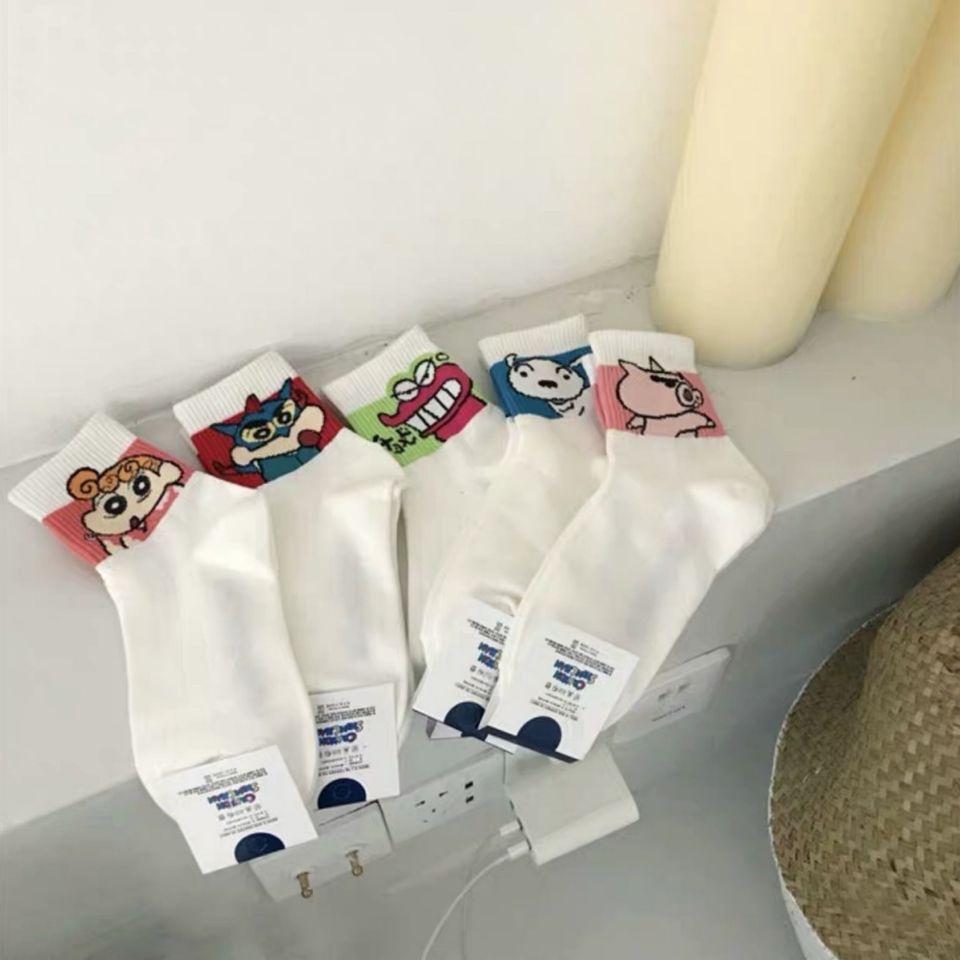 Vớ Cotton Cổ Vừa In Họa Tiết Hoạt Hình Dễ Thương Thời Trang Cho Nữ