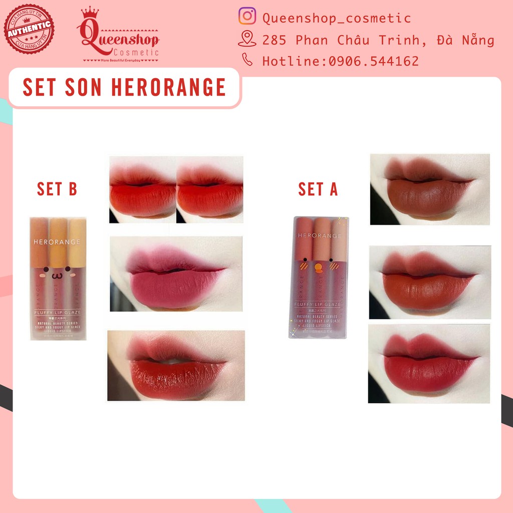 Set 3 son kem lì fullsize HerOrange