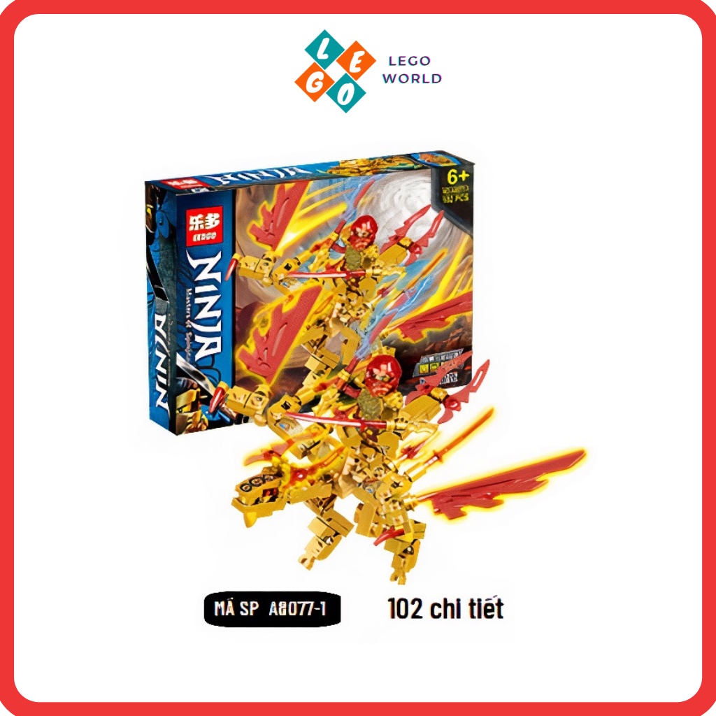 Lego Ninjago mô hình đồ chơi lắp ghép thông minh Ninja Dragon Gold A8077