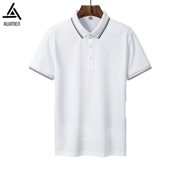Áo polo nam ALAMEN cotton Compact siêu co giãn, chống nhăn | BigBuy360 - bigbuy360.vn