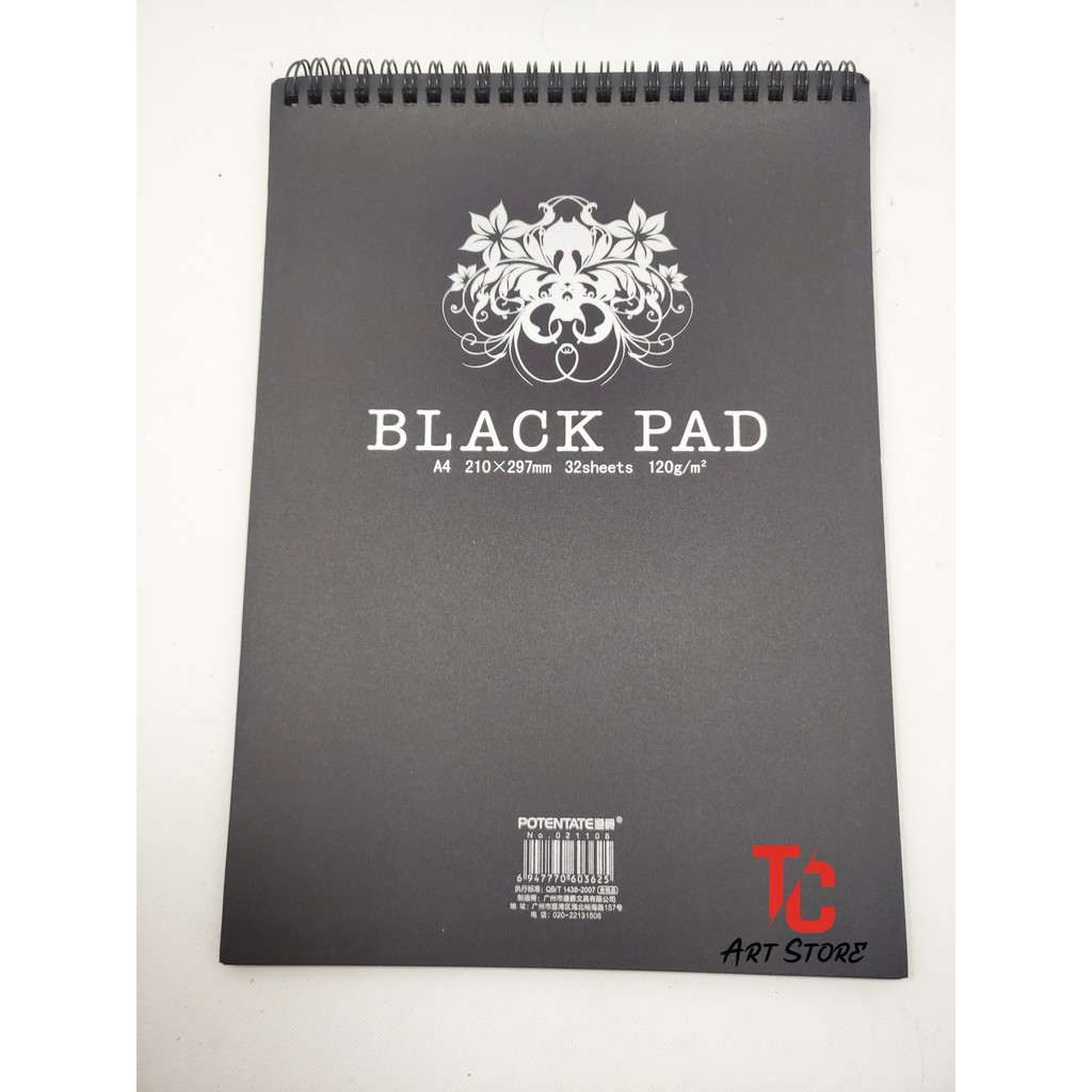 Sổ vẽ giấy đen POTENTATE - POTENTATE Black Paper Sketch Pad