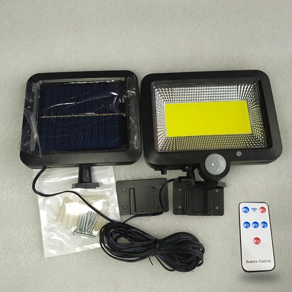 Đèn năng lượng mặt trời 100 LED siêu sáng chống nước pin tách rời lắp đặt được trong hiên nhà