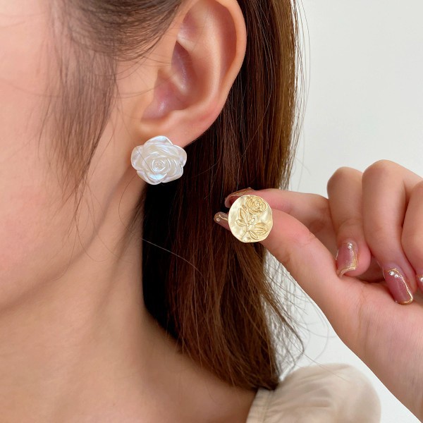 Bông Tai Mạ Bạc 925 Đính Ngọc Trai Thanh Lịch Phong Cách Hàn Quốc Mới