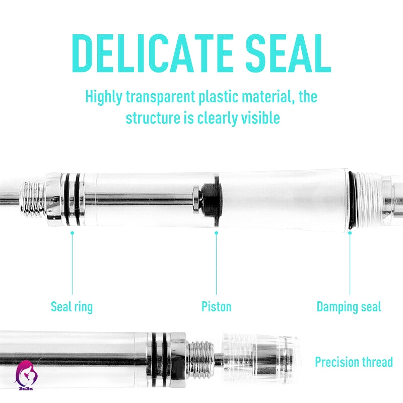 Transparent Piston Fountain Pen Clear Ink Pen EF F Nib Extra Fine Large Capacity Writing