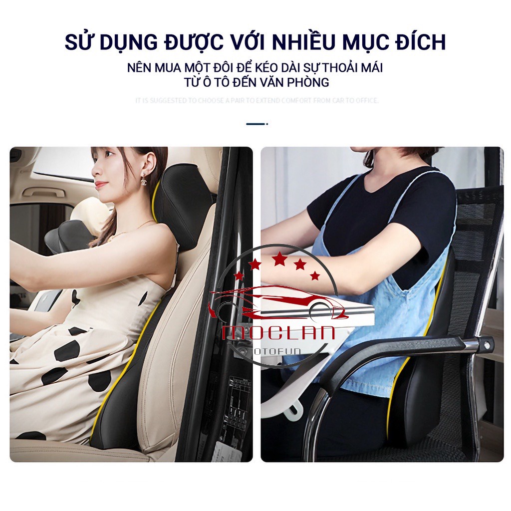 Bộ cao su non bọc da - bộ tựa đầu tựa lưng trên ô tô bằng cao su non nguyên khối bọc da cao cấp