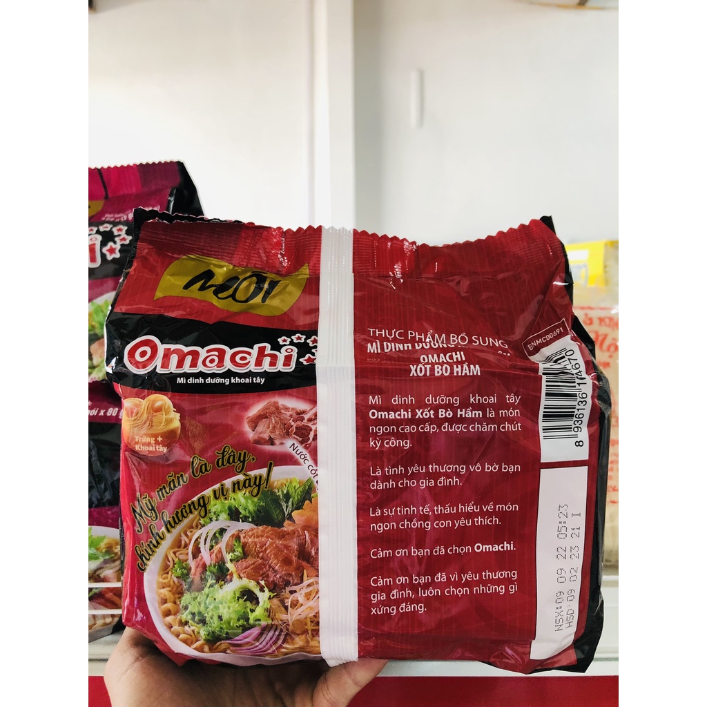 Mì khoai tây Omachi xốt bò hầm gói 80g