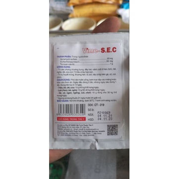 Vime_ s.e.c chướng bầu diều gà.tiêu chảy.viêm ruột. gói 10gr