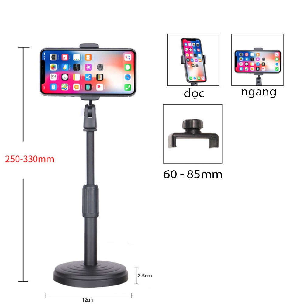 Kẹp điện thoại , máy tính bảng để bàn - Chỉnh cao thấp , xoay 360 độ màn hình tiện lợi