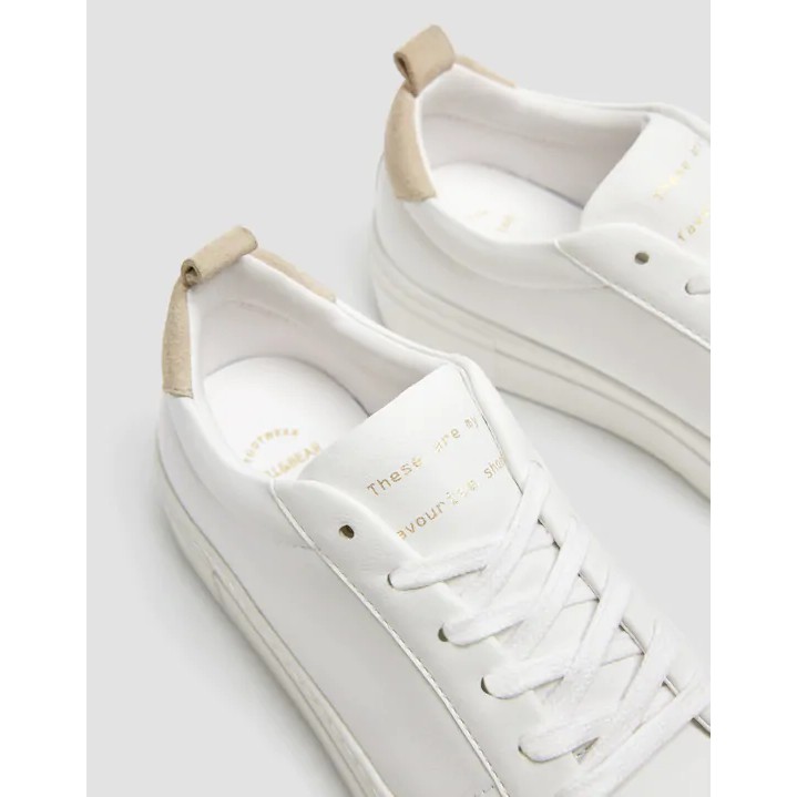 Giày Pull and Bear White urban trainers trắng - nâu