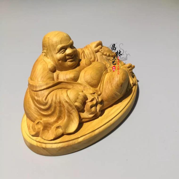 Tượng Phật Di Lặc Bằng Gỗ Trang Trí Xe Hơi
