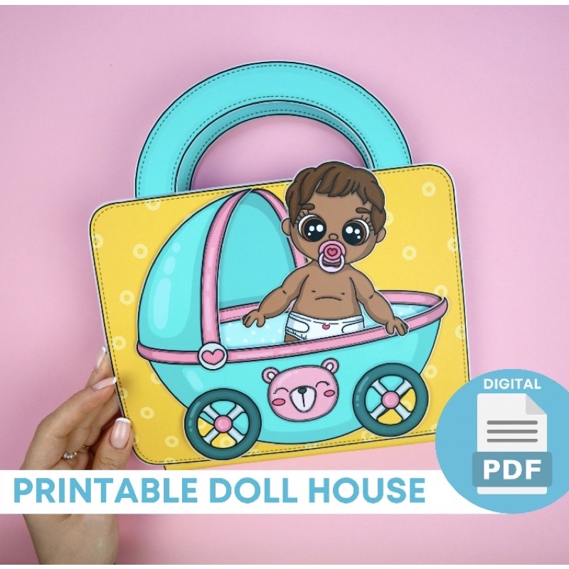 Ngôi nhà búp bê giấy búp bê giấy em bé siêu đáng yêu