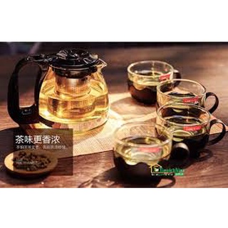 Bộ ấm trà nhật, tách 4 ly thủy tinh cao cấp - bộ ấm chén pha trà kèm hộp có thể làm quà tặng
