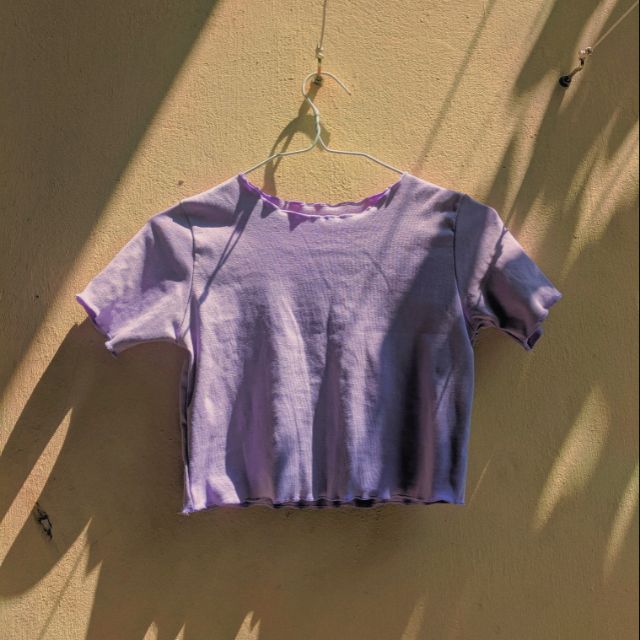 Croptop tím viền bèo
