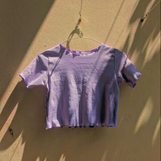 Croptop tím viền bèo