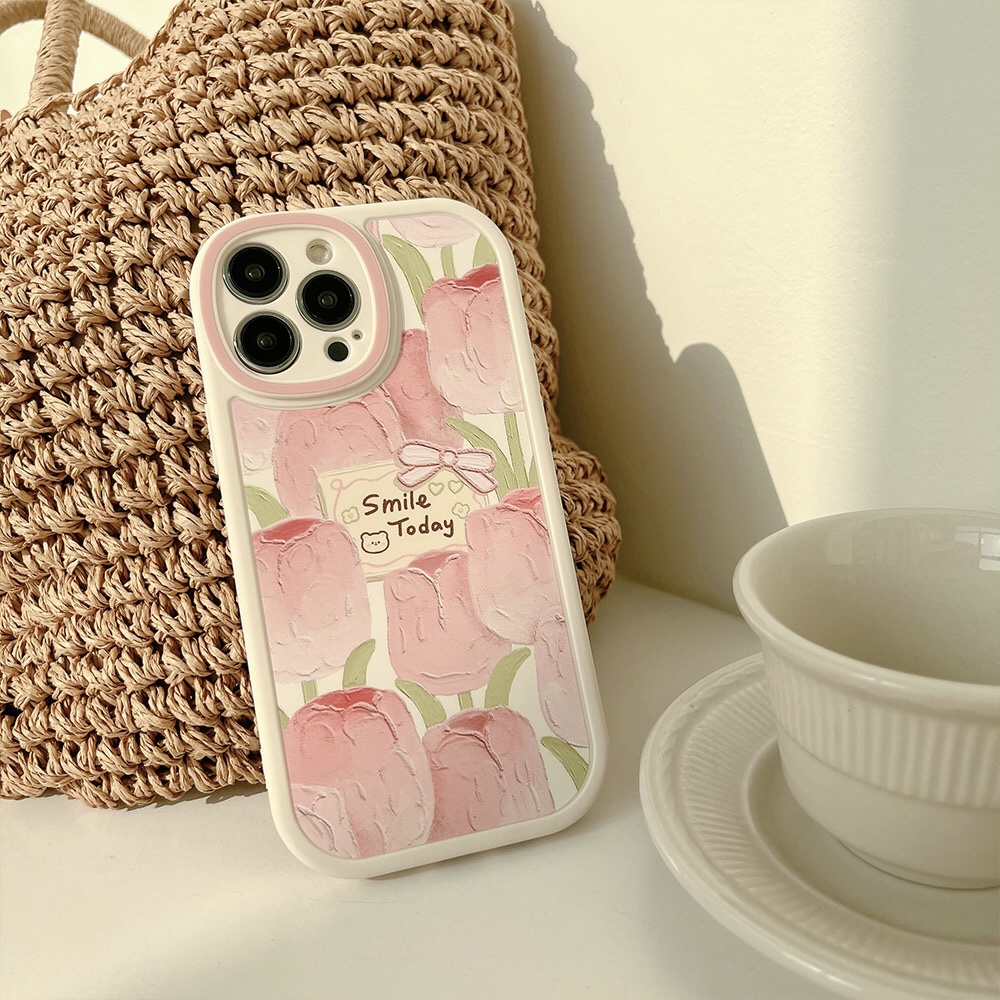 Ốp iphone, ốp điện thoại in hình hoa tulip Smile Today 7/7 Plus/8/8 Plus/XS Max/11/11 Pro/11 Pro Max/12/12 Pro