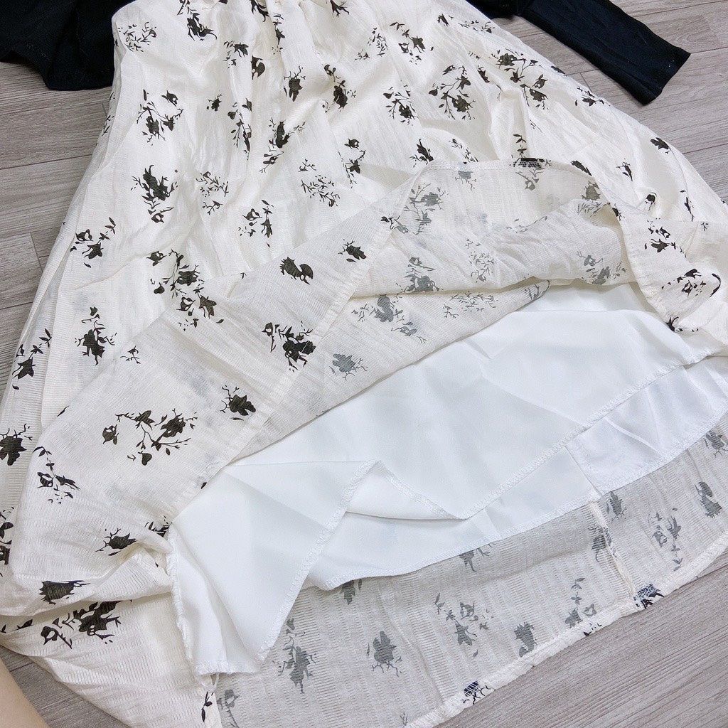[ẢNH THẬT] Set Váy Đầm Nữ Hoa Nhí Kèm Áo Khoác, Váy 2 Dây Hoa Chun Sau Kèm Áo Cardigan Dài Tay