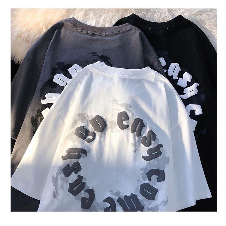 Áo Thun Cotton Tay Ngắn Dáng Rộng Phong Cách Đường Phố Mỹ Thời Trang Mùa Hè Hàng Mới