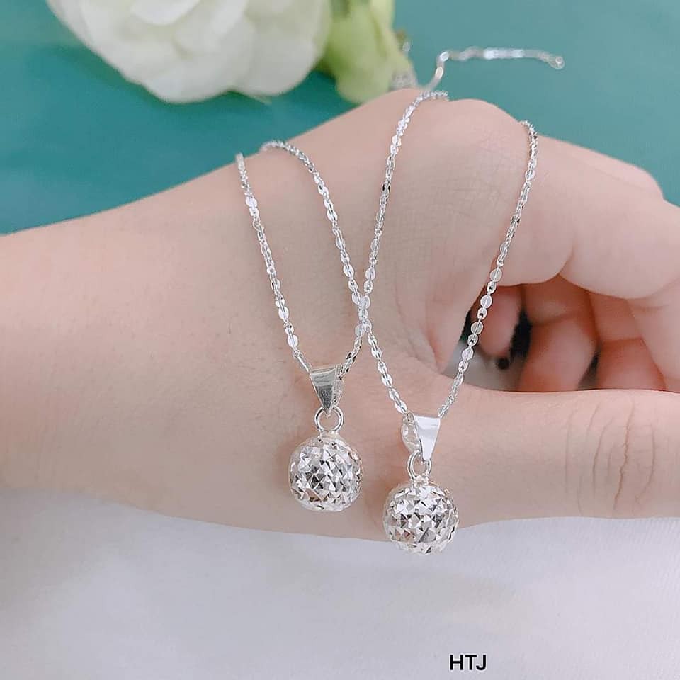 DÂY CHUYỀN NỮ BẠC TA MẶT HÌNH QUẢ CẦU TRÒN