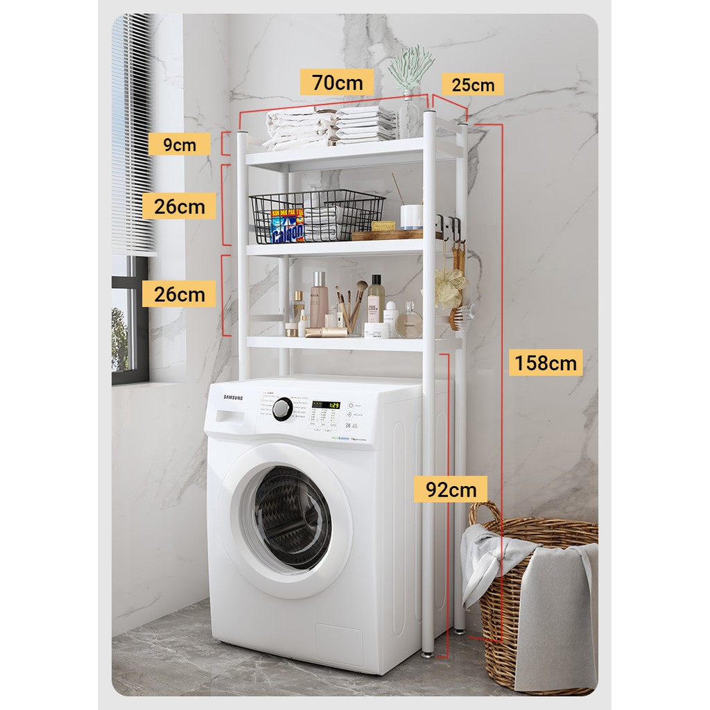 [Mã LIFEMALL25015 giảm 80K đơn 250K] Kệ Để Đồ INOX 304 Đa Năng Máy Giặt, Bồn Cầu Nhà Tắm Phòng Vệ Sinh VANDO