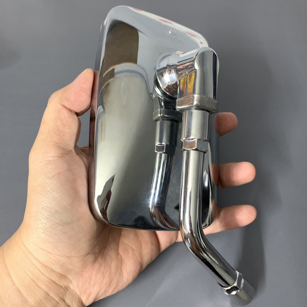 Kính chiếu hậu kiểu Moto si inox, sáng bóng - bền chắc, chân 10 ly, phù hợp mọi dòng xe  - KT Shop