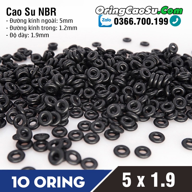 Gioăng Cao Su 5x1.9 Oring tròn NBR Sim cao su bộ 10 cái