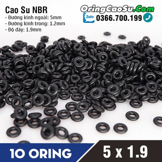 Gioăng Cao Su 5x1.9 Oring tròn NBR Sim cao su bộ 10 cái