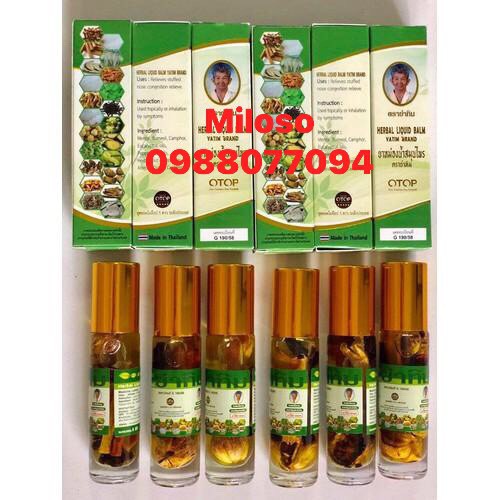 (AUTH) Dầu Lăn Thảo Dược 22 Vị Herbal Liqid Balm Yatim Brand Otop Thái Lan 8ml - không dùng cho trẻ em dưới 2 tuổi