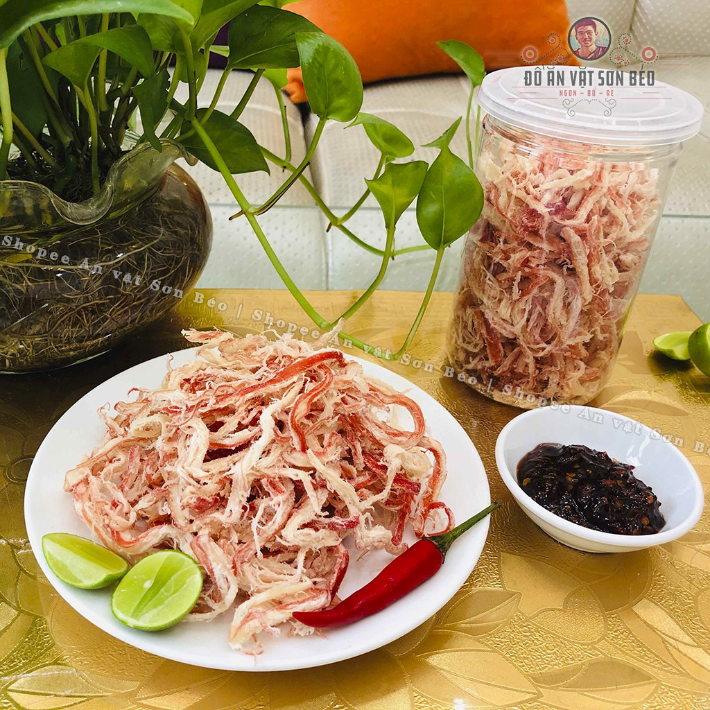 Khô mực hấp dừa xé sợi 200g loại ngon, hũ PET, thơm ngon mà rẻ  | Ăn vặt Sơn Béo | BigBuy360 - bigbuy360.vn