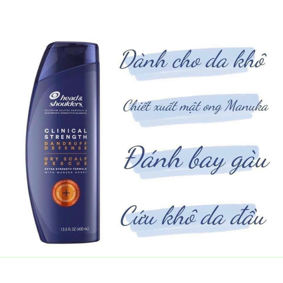 Dầu Gội đánh bay gàu, nấm dành cho da đầu và tóc khô HEAD & SHOULDERS 400ml - Nhập Mỹ