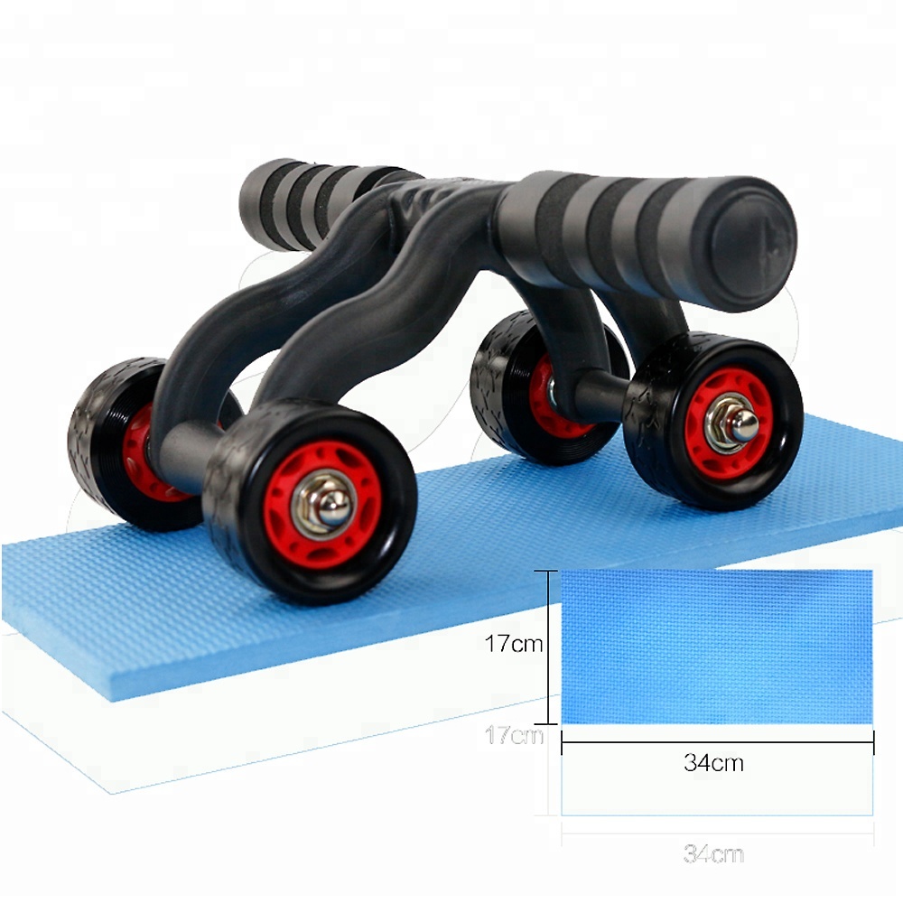 [Reefit Sport] Con lăn tập cơ bụng 4 bánh AB Roller and Push Up Bar màu đen