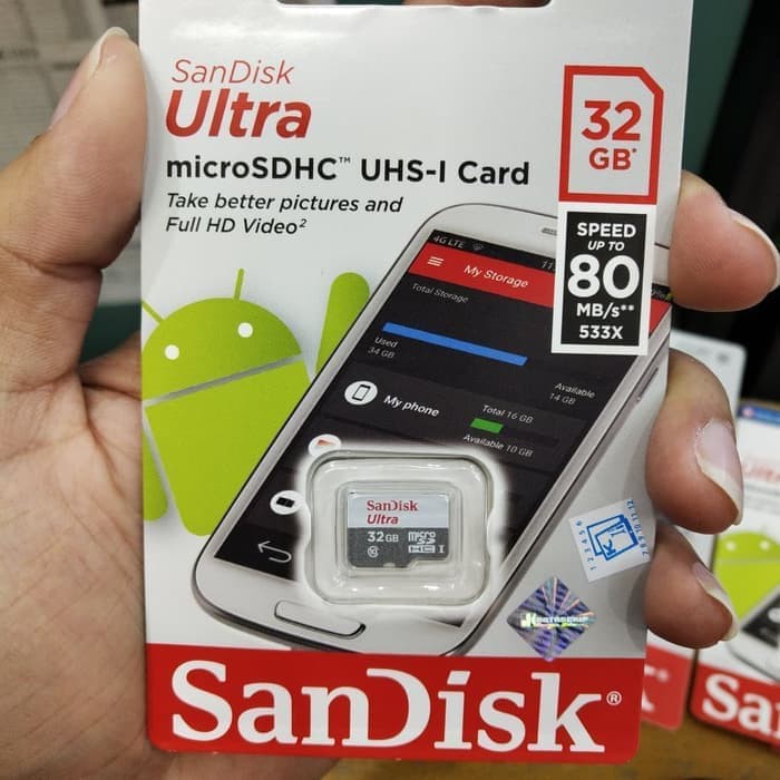 Sandisk Thẻ Nhớ Micro Sd Ultra 32gb Lên Đến 80mb / S Class 10 Không Có Adapter