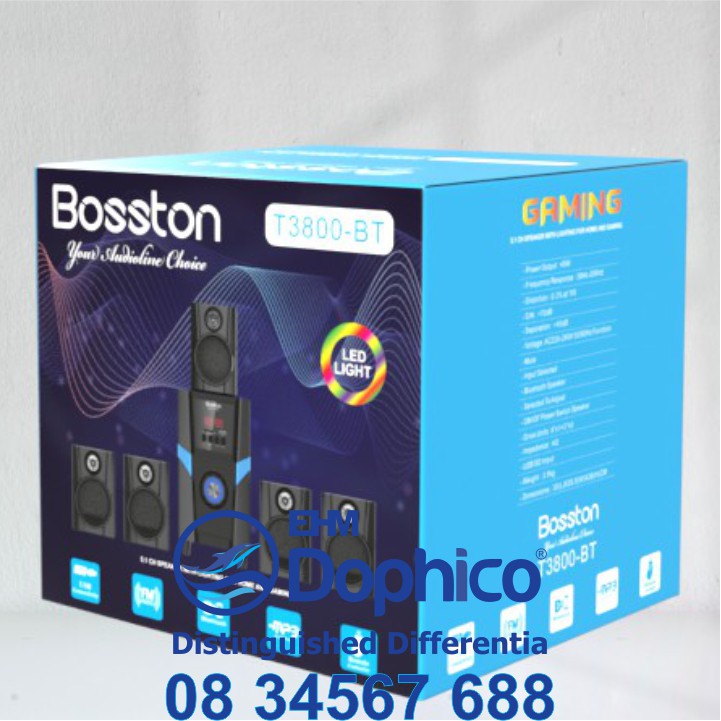 Loa vi tính 5.1 Bosston T3800 – Bluetooth –  Led RGB – Chính Hãng – Bảo Hành 12 tháng