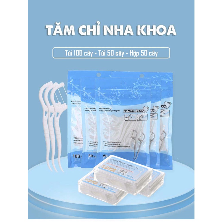 Set 50 / 100 Tăm Chỉ Nha Khoa Đảm Bảo An Toàn Răng Miệng