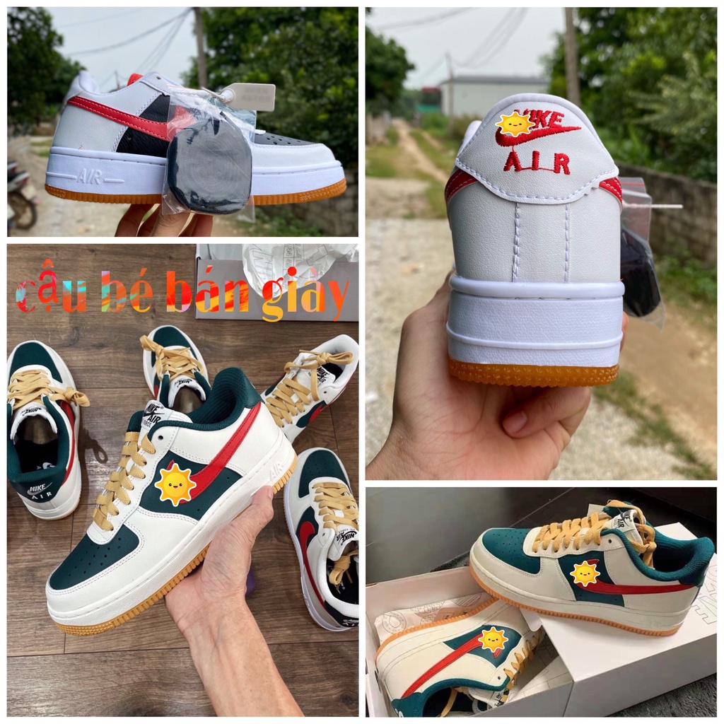 Giày thể thao AIR FORCE 1 gucci, Giày AF1 GC xanh đỏ nam nữ cao cấp siêu hot 2021 Full Box Bill