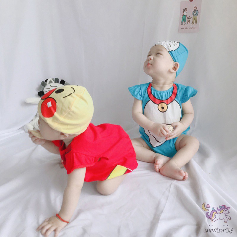 Jumpsuit Sát Nách Hoạ Tiết Hoạt Hình Phong Cách Hàn Quốc Cho Bé