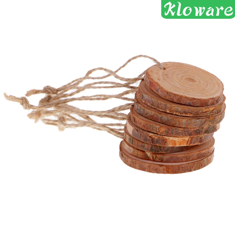 Set 10 Lát Gỗ Thông Hình Tròn Treo Trang Trí Thủ Công DIY