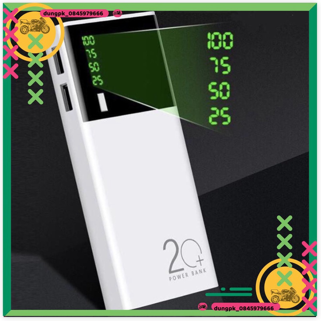 Sạc dự phòng, Pin dự phòng 30000mAh 2 cổng USB Sạc nhanh, nhỏ gọn tiện lợi Tích Hợp Sạc Nhanh Fast Charge |Phutuan