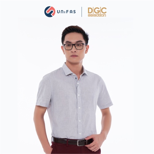 Áo sơ mi nam công sở ngắn tay DGCs form dáng ôm slim fit chất cotton SASNCB30M-S
